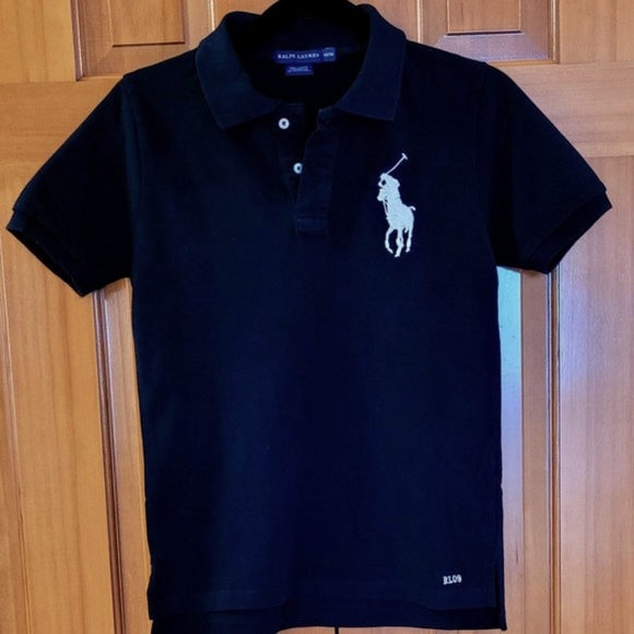 Ralph Lauren Tops - Ralph Lauren White Polo Player Polo Shirt - Black